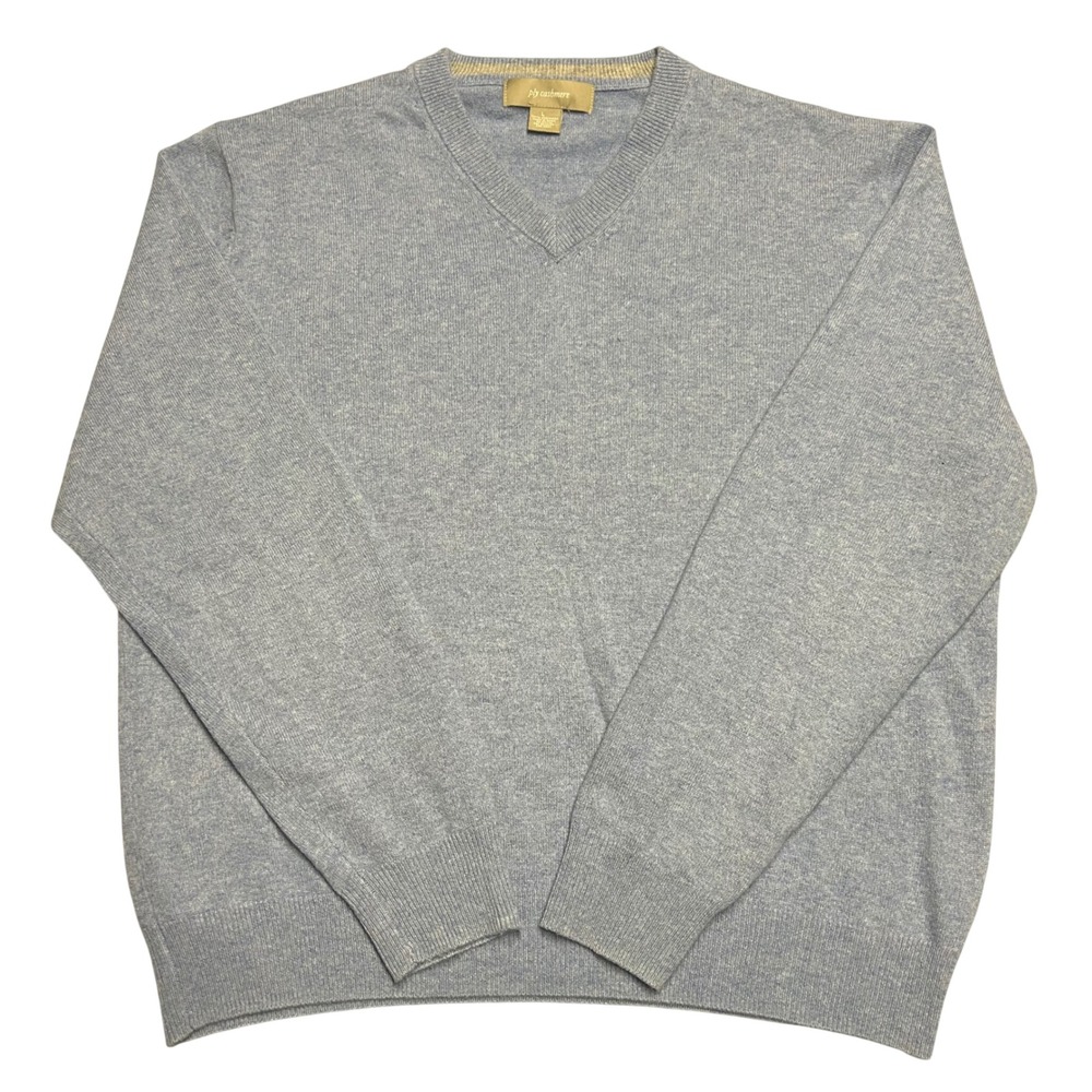 Ply Cashmere V-Neck Sweater Light Blue Mens Large 100% Cashmere Soft Minimalist
